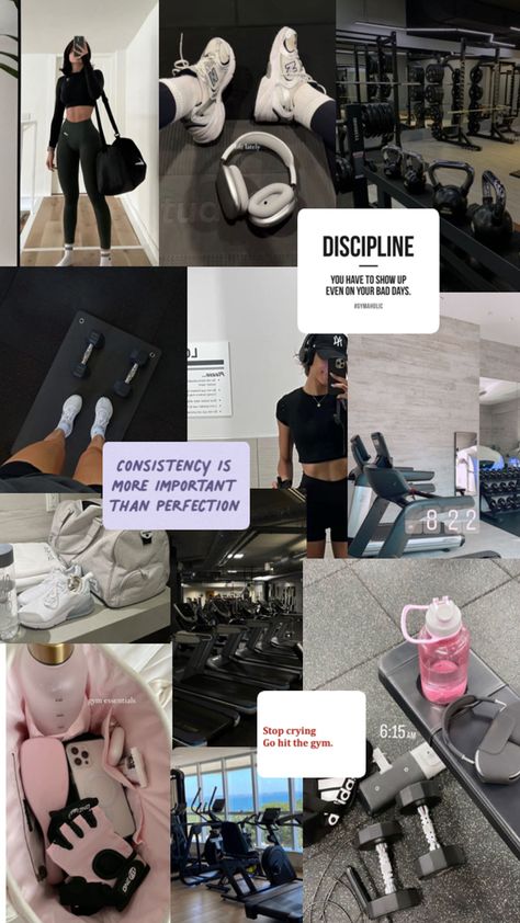 gym girl aesthetic Gym Girl Aesthetic, Gym Motivation Women, Gym Wallpaper, Fitness Vision Board, Career Vision Board, Vision Board Goals, Dream Vision Board, Life Vision Board, Self Development Books