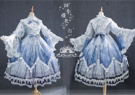 Ice Dresses, Op Dress, Lolita Outfits, Theme Dress, Winter Dress Outfits, Bramble, Fantasy Dress, Outfits Winter, Fantasy Clothing