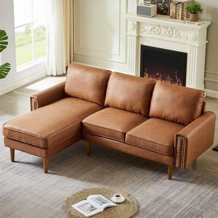 Living room decor brown couch