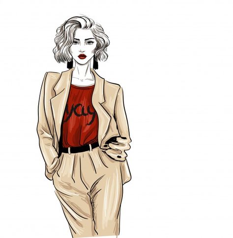 Biege terno moda mulher olha esboço de m... | Premium Vector #Freepik #vector #negocio #pessoas #mulher #moda Business Woman Drawing, Suit Illustration, Business Woman Fashion, Cat Pattern Wallpaper, Suit Drawing, Model Sketch, Woman Sketch, Watercolor Paintings For Beginners, Fashion Illustration Sketches