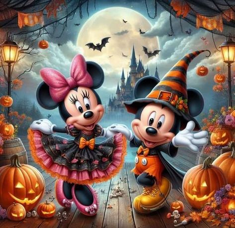 Cartoon Logic, Happy Halloween Pictures, Minnie Y Mickey Mouse, Disney Best Friends, Mouse Halloween, Minnie Mouse Images, Tema Disney, Halloween Wallpaper Cute, Mickey Mouse Pictures