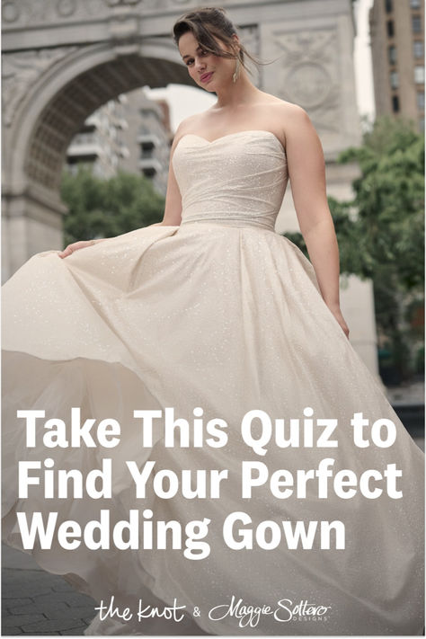 Take this quiz to find your perfect gown. Woman wearing white sparkly ballgown by Maggie Sottero in NYC. Wedding Dresses For Each Season, Wedding Gown Materials, Wedding Dresses For Big Butts, A Line Wedding Dress For Big Bust, Wedding Dresses By Body Type, Adorable Wedding Dresses, Wedding Dress Styles For Big Bust, Wedding Dress For Small Bust Body Types, Wedding Dresses November Brides