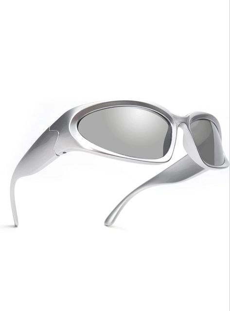 #fashion #trending #y2kfashion #sunglasses Dark Futuristic, Silver Framed Mirror, Shades Glasses, Futuristic Sunglasses, Balenciaga Sunglasses, Dark Sunglasses, Silver Sunglasses, Shades Sunglasses, Butterfly Sunglasses