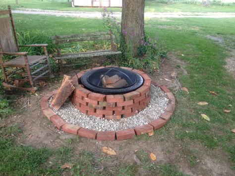 Fire pits are beautiful when you fix them up. I used bricks and landscaping rocks to make our regular aluminum fire pit into what you see above. I'll answer any questions you may have about it. :) -Aaron Brooks Building A Fire Pit, Building A Fire, Landscaping Rocks, Make A Fire Pit, Landscaping Rock, Outside Fire Pits, How To Build A Fire Pit, Fire Pit Materials, Brick Fire Pit