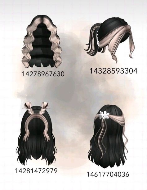 2 Tone Hair, Fete Emo, Brown Hair Roblox, Halloweenský Makeup, Two Toned Hair, Hair Codes, Y2k Hair, Black Hair Roblox, Aesthetic Roblox Royale High Outfits