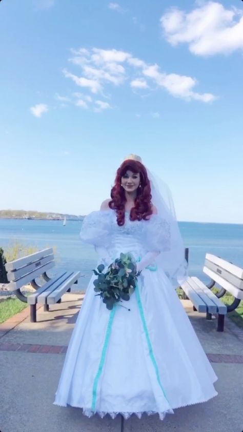 ladythera on Instagram: #MermaidMonday wedding magic for #MerMay! . . . . . . . . . #Ariel #mermaid #thelittlemermaid #littlemermaid #wedding #bride #disney… Little Mermaid Wedding Dress, Mermaid Theme Wedding, Ariel Wedding Dress, Seafoam Dress, Little Mermaid Wedding, Disney Princess Wedding Dresses, Ariel Wedding, Disney Princess Wedding, Ariel Dress