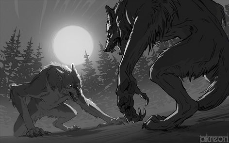 akreon on Twitter: "Werewolf brawl.… " Werewolf Drawing, Werewolf Aesthetic, Werewolf Art, Mythical Creatures Art, Wolf Art, Creature Design, Creature Art, Dark Fantasy Art, Mythical Creatures