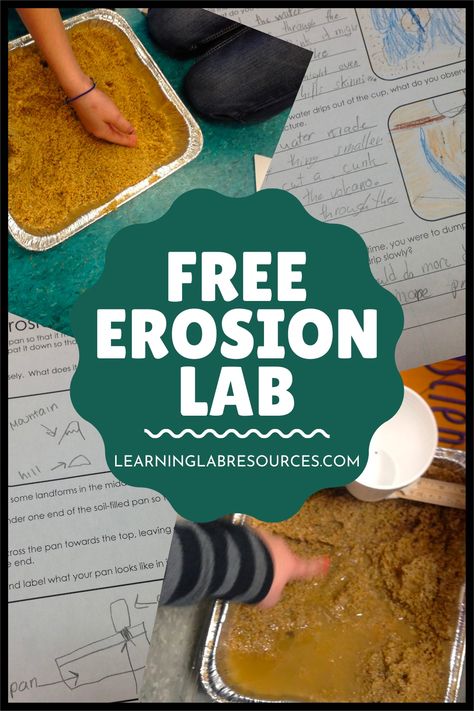 You can download my Erosion Lab activity for free HERE. This activity is also a part of a larger unit I have on Rocks and Minerals. Check out this video preview to see everything that's included! Erosion Stem Activity, Erosion Experiments 2nd Grade, Rocks And Minerals Grade 4, Rocks And Minerals 3rd Grade, Erosion Activities For Kids, Weathering And Erosion Activities, Outdoor Science Lab, Rocks And Minerals Activities, Erosion Lab