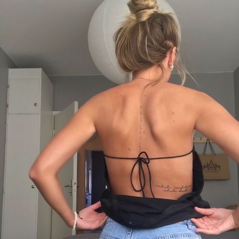 Small Back Tattoos, Petite Tattoos, Spine Tattoos For Women, Back Tattoo Women, Discreet Tattoos, Dainty Tattoos, Girly Tattoos, Spine Tattoos, Subtle Tattoos