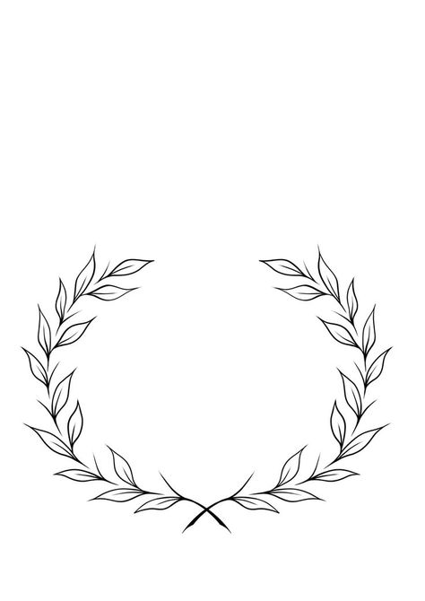 Greek Vines Tattoo, Leaf Crown Tattoo, Olive Leaves Tattoo Design, Greek Leaves Tattoo, Laurel Tattoo, Laurel Wreath Tattoo, Greek Crown, Tattoo Line Art, Belly Button Tattoo