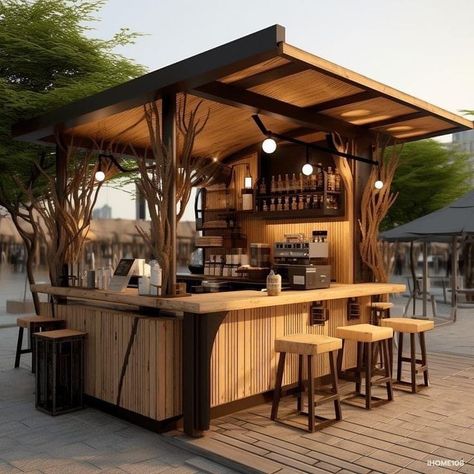 Food Stall Design, Cafe Exterior, Outdoor Restaurant Design, Small Cafe Design, Bar Exterior, Food Cart Design, Kiosk Design, Decor Studio, Stall Designs