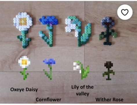 flowers 3 in 2022 | Hamma beads ideas, Diy perler bead crafts, Perler crafts Succulent Perler Bead Pattern, Heartstopper Leaves Perler Beads, Creative Perler Bead Ideas, Perler Wall Decor, Perler Bead Minecraft Flower, 3d Perler Bead Frog, Perler Flower Patterns, Perler Plants, Flower Pearler Bead