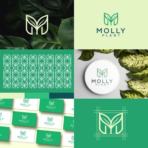 Moss Logo Design, Plant Branding Design, Logo Garden Design, Plant Logo Design Branding, Eco Logo Design Branding, Plants Branding, Plant Shop Logo, Plant Branding, Plants Logo