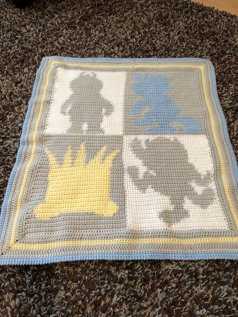 Where the Wild Things Are - Crochet Baby Receiving Blanket made from graph. Single crochet (SC) throughout. Where The Wild Things Are Crochet Pattern, Where The Wild Things Are Crochet, Two Magic Pixels, Let The Wild Rumpus Start, Cross Stitch Graph, Sc Crochet, Crochet Blanket Ideas, C2c Graph, Wild Rumpus