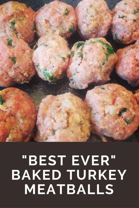 No Carb Turkey Meatballs, Optavia Turkey Meatballs Recipe, Meatball Turkey Recipes, Best Ever Turkey Meatballs, Ground Turkey Meatballs No Breadcrumbs, Turkey Meatballs In Oven, Turkey Meatballs No Breadcrumbs, Turkey Meatballs Oven, Meatballs In Oven