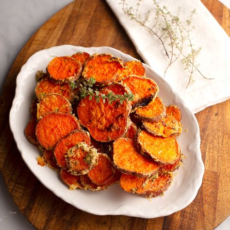 Herb & Parmesan Crusted Sweet Potoates Sweet Potato Seasoning, Pumpkin Spice Muffins, Parmesan Crusted, Recipe Details, Sweet Potato Recipes, Delicious Healthy Recipes, Sweet Savory, Sweet Potatoes, Other Recipes