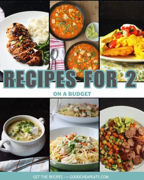 There are lots of budget-friendly dinners (and lunches and breakfasts) that are perfect for two people. Check out these delicious recipes for two on a budget! Airbnb Meals For Two, Lunch For Two, Meals For Two People, Easy Dinners For One, Best Easy Dinner Recipes, Easy Meals For Two, Budget Friendly Dinner, Dinner For One, Dinner For Two