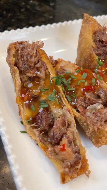 Matt Price on Instagram: "Oxtail Eggrolls 😅👀🫣 . I know, I know.. oxtail prices are outrageous.. BUT if you have a local international market.. you can get them much cheaper than the normal grocery store 🤞🤞 . If you can’t find oxtail you can do this same recipe with beef short ribs. Give it a try next time you need an epic appetizer . Shopping List: 2-3 lbs oxtail (trimmed) 2.5 cups beef stock 2 onions 1-2 tsps better than bouillon roasted garlic base 1 cup shredded Monterey Jack cheese Slic Oxtail Appetizers, Short Rib Egg Rolls, Oxtail Egg Rolls Recipe, Oxtail Egg Rolls, Mr Make It Happen, Recipe With Beef, Beef Short Rib Recipes, Egg Roll Recipes, International Market