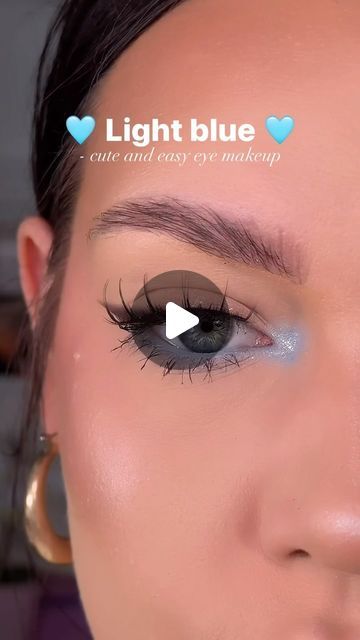 ♥ AMY JOHNSTON | MAKEUP ♥ on Instagram: "🩵 Cute and easy eye makeup!! 🩵  How to do light blue and brown eye makeup with glitter ✨  EYES  @rimmellondon brown eyeliner  @morphebrushes cool tone eyeshadow  @plouise_makeup_academy paints  @madebymitchell drip drip  @toofacedlovestheuk brown mascara  @lorealparis paradise mascara  @unicorncosmetics bear brows   #makeup #makeuptutorial #eyemakeup #eyeshadows #uk" Blue Eyeshadow On Brown Eyes, Brown And Blue Eyeshadow, Easy Blue Makeup, Blue Makeup For Brown Eyes, Blue Eyeliner Brown Eyes, Eye Makeup With Glitter, Cool Tone Eyeshadow, Amy Johnston, Light Blue Makeup