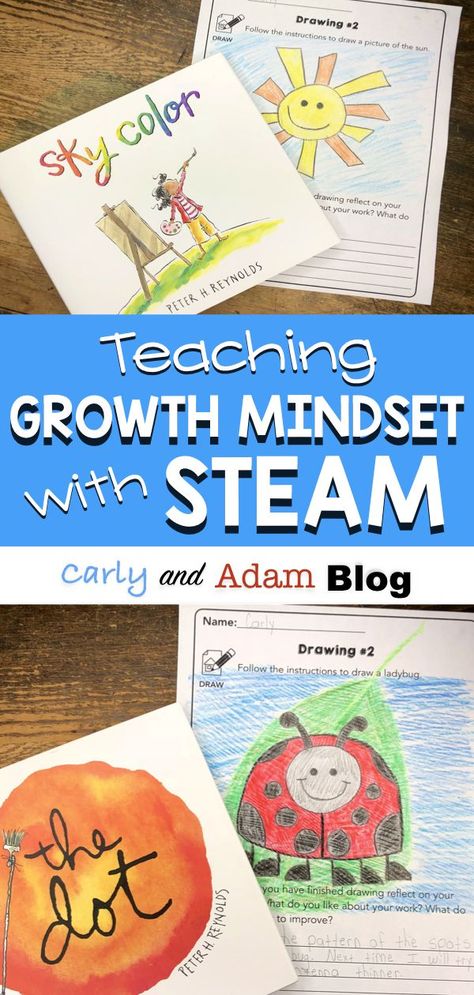 Teach Growth Mindset with STEAM Directed Drawings: According to research, students with a growth mindset are more likely to try hard things and persevere through difficult task. This is why growth mindset is such an important lesson to teach and help students develop. Teach growth mindset in a fun, understandable, and hands-on way with STEAM! #growthmindset #growthmindsetactivities #steam #steamactivities Steam Homeschool, Classroom Affirmations, What Is Growth Mindset, Growth Mindset Goals, Character Building Activities, Growth Mindset Lessons, Steam Classroom, Homeschool Stem, Teaching Growth Mindset