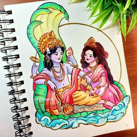 #laxminarayan #drawing Vishnu Lakshmi Paintings, Vishnu Laxmi Painting, Vishnu Laxmi Drawing, Cartoon God Drawing, Laxmi Narayan Drawing, Laxmi Narayan Painting, Laxmi Goddess Drawing, Narayan Drawing, Goddess Lakshmi Drawing