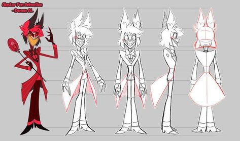 Hazbin Hotel characters design Good Night Beautiful, Cartoon Style Drawing, Hotel Concept, Characters Design, Alastor Hazbin Hotel, Character Design Sketches, Game Character Design, Character Sheet, Hotel Art