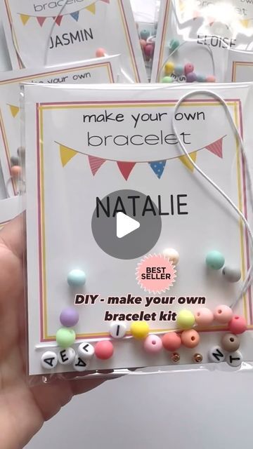 🐾 marley & yelby on Instagram: "DIY - make your own bracelet kit MOST popular item in our Etsy shop  Etsy link in bio  #bestseller #viral #party #birthday #birthdayparty #birthdaypartyideas #party #boys #girls #souvenirs #kidsactivities #kidsactivites #funforkids #classroomparty #bff #classroomgifts #teacher #mom #momlife #partyfun #partyforkids" Birthday Party Bracelet Making, Beading Party, Stitch Party Games, Birthday Souvenir, Make Your Own Bracelet, Diy Jewelry Kit, Classroom Gifts, Bracelet Kits, Jewelry Kits