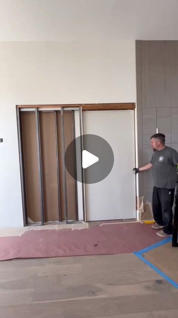 HDPOCKETDOORS®️ on Instagram: "Behind the scenes on a local installation of this 4/0-8/0 heavy duty pocket door frame kit. 
•
Watch the door move across the hallway soft open soft close for the win. 
•
Ready to get your hands on an @HDPOCKETDOORS®️ kit 
•
Follow the link in our bio…
•
@pocketdoor_workshop" Install Pocket Door, Installing A Pocket Door, Soft Close Pocket Door, How To Install A Pocket Door, Pocket French Doors, Pocket Door Installation, Pocket Door Frame, Pocket Door, Pocket Doors