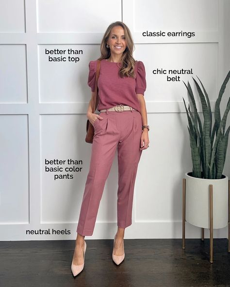 Fall Bottoms (21 Better Than Basic Bottoms) | Merrick's Art Tonal Fall Outfits, Tonal Outfits Summer, Hoc Summer Color Outfits, Loft Work Outfit, Fall 2023 Office Outfits, Monochromatic Work Outfit, Fall 2023 Work Outfits, Loft Outfits 2023, Colourful Work Outfit