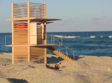 Lifeguard Tower, Miami / Brillhart Architecture Lifeguard Shack, Maimi Beach, Brillhart Architecture, Circle Stairs, Beach Lifeguard Tower, Lifeguard Stands, Beach Lifeguard, Life Guard, Lifeguard Tower