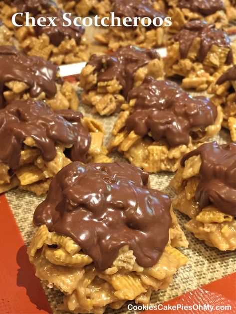 What To Make With Chex Cereal, Things To Make With Chex Cereal, Rice And Corn Chex Recipes, Sweet Chex Mix Recipes Corn Syrup, Recipes With Rice Chex Cereal, Rice Chex Treats, Peanut Butter Chex Mix Recipes, Chex Peanut Butter, Chex Dessert