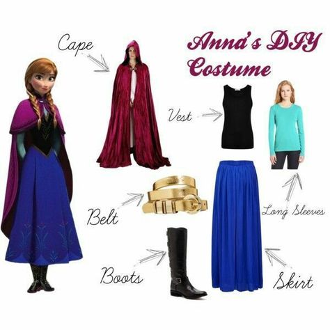 Diy Anna Costume Adult, Diy Anna Costume, Anna Costume Diy, Frozen Costume Diy, Frozen Halloween Costumes, Adult Anna Costume, Adult Princess Costume, Princess Anna Costume, Anna Dress Frozen