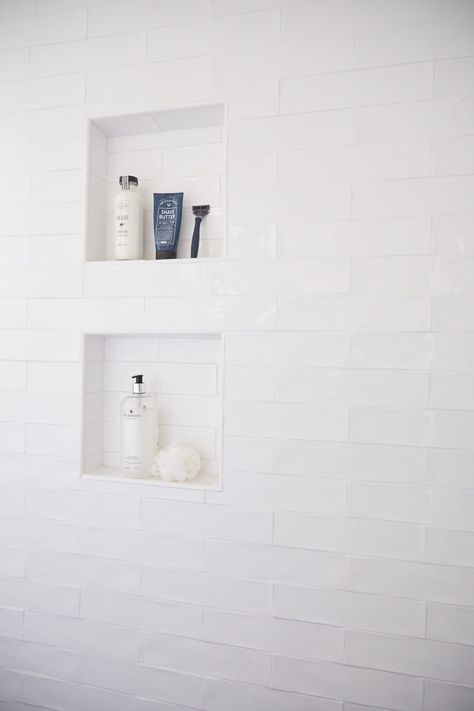 Install "His & Hers" Waterproof Niches in under 20 minutes #tilesettersdream #interiordesign #bathrooms Niche Design Wall Bathroom, Niche Design Wall, Niche In Wall, Shower Niche Ideas, Shampoo Shelf, Bathroom Construction, Bathroom Niche, Niche Ideas, Shower Shelf