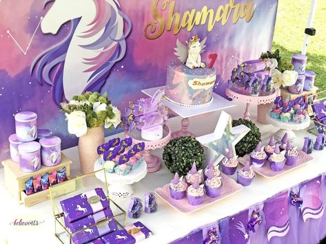 Unicorn Dessert Table, Unicorn Birthday Party Ideas, Galaxy Unicorn, Unicorn Desserts, Unicorn Photos, Birthday Unicorn, Unicorn Birthday Party, Unicorn Birthday Parties, Unicorn Birthday