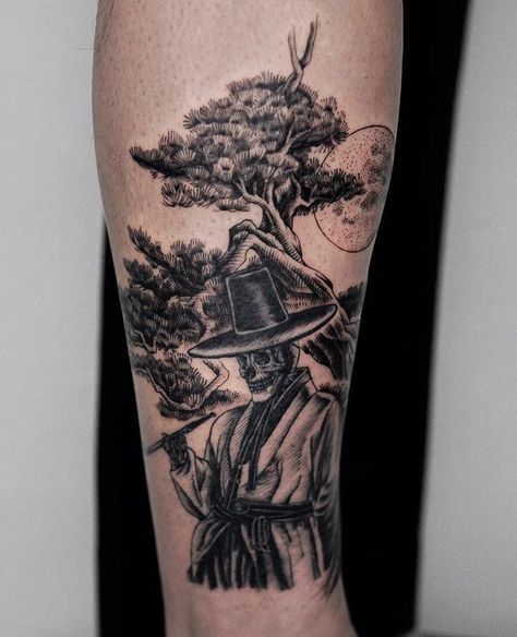 Korean Tattoo Traditional, Korean Arm Sleeve Tattoo, Korean Temple Tattoo, Scholar Tattoo, Korean Art Tattoo, Korea Tattoo Korean Traditional, Korean Traditional Tattoo, Korean Style Tattoo, Tombstone Tattoo