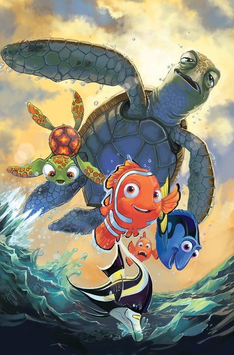 Finding Nemo Nemo Wallpaper, Nemo Disney, Nemo And Dory, Nemo Dory, Disney Finding Nemo, Animation Disney, Images Disney, Turtle Painting, Finding Dory