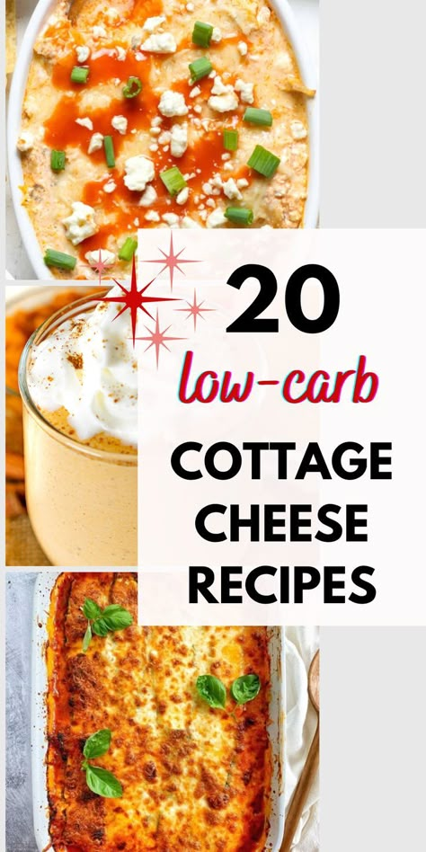 Need healthy cottage cheese recipes? Here are 20 low-carb cottage cheese ideas, including both sweet and savory dishes. This list has low carb cottage cheese desserts, cottage cheese dinner, lunch, and breakfast ideas, all low-carb, and most gluten-free. Lots of family-friendly ideas here! Family Friendly Bariatric Recipes, Cottage Cheese Recipes Vegetarian, Cottage Cheese Icing Recipe, Thm Cottage Cheese Recipes, Keto Cottage Cheese Recipes Dinner, 21 Day Fix Cottage Cheese Recipes, Cottage Cheese And Yogurt Recipes, Low Carb Cottage Cheese Desserts, Recipes Using Cottage Cheese Healthy