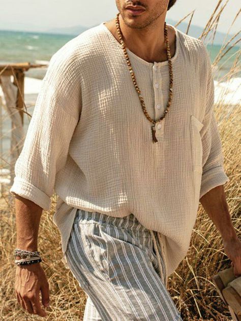 Bohemian Shirt Men, Boho Clothes Men, Hippie Men Outfit, Bohemian Outfits For Men, Mens Boho Fashion, Boho Mens Fashion, Hippie Style Men, Bohemian Mens Fashion, Boho Clothing Men