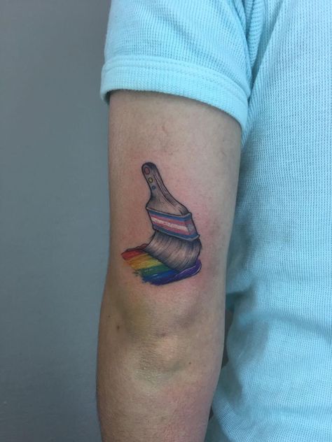 Dysphoria Tattoo, Subtle Trans Tattoo, Pansexual Tattoo Ideas, Gender Tattoo, Tattoos Trans, Rainbow Tattoos Pride, Lgbtq Tattoos Ideas, Pansexual Tattoo, Trans Tattoo Ideas