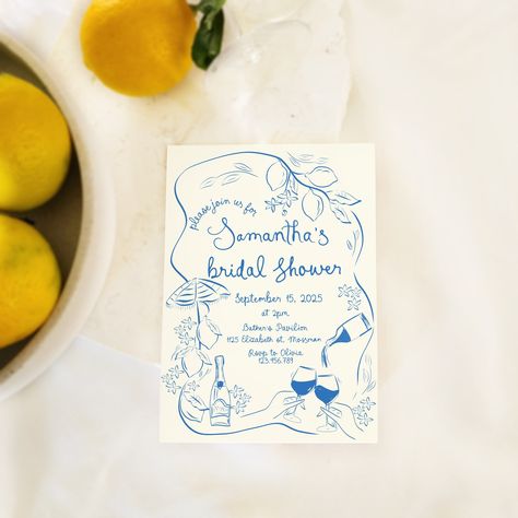 Love for the Mediterranean, wine and Italy all combined into one invite Lemon themed bridal shower invitation! . . . . . #etsyshop #etsy #wedding #weddingplacecards #wedding #weddinginspiration #weddingdiy #calligraphy #moderncalligraphy #placecards #tablesettings #placesettings #fallwedding #summerwedding #weddingcalligraphy #onthedaystationary #bride2025 #bride2024 #weddingonthedaystationery #etchedtherapy #weddinginvitations #lemonbridalshower #italybridalshowerinvite #lemoninvitation #lem... Mediterranean Wine, Mediterranean Italy, Lemon Invitations, Lemon Themed Bridal Shower, Positano Wedding, Bridal Shower Wine, Bridal Brunch Invitations, Wedding Shower Invitations, Bridal Shower Invitations Templates