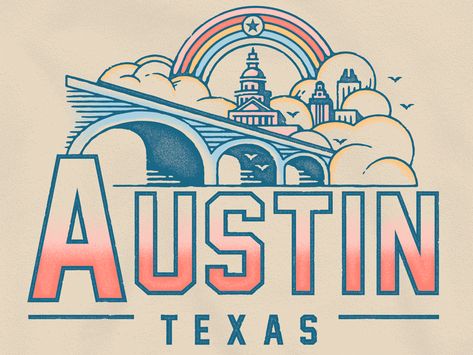 Austin Texas by Mark Mounts on Dribbble Austin Texas Illustration, Austin Illustration, Texas Illustration, Brewery Logos, Formal Cooler Ideas, Texas Logo, Western Logo, Texas Theme, Woodburning Ideas