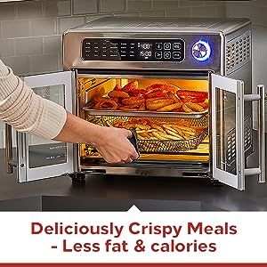 Emeril Lagasse 26 QT Extra Large Air Fryer, Convection Toaster Oven with French Doors, Stainless Steel Emeril Air Fryer, Large Air Fryer, Steel French Doors, Convection Toaster Oven, Emeril Lagasse, Lisa Bonet, Indoor Grill, Air Fryer Healthy, Holiday Kitchen