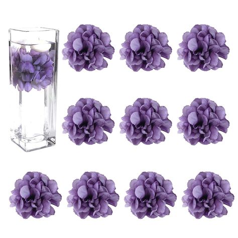 PRICES MAY VARY. For Floating Candle Centerpieces： These floating flowers are specially designed to complement purple floating candle centerpieces. Beautiful Floating Flower Centerpieces： Lightweight design facilitate the flower to float on top, their large, round shape and multiple layers create a rich and visually appealing display in floating candle centerpiece that adds a touch of elegance to any floating candle centerpiece. Fit 3" Vases Perfectly, Workable for All Sizes of Vase These floati Purple And Grey Wedding Decorations, Round Vase Centerpiece, Wisteria Centerpiece, Shades Of Purple Centerpieces, Purple Centerpieces Birthday, Easy Baby Shower Centerpieces, Celebration Of Life Centerpieces, Purple Floating Candle Centerpieces, Non Flower Centerpieces