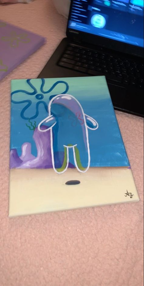 Spongebob Bubble Buddy Painting, Bubble Buddy Painting, Painting Spongebob, Bubble Buddy, 25th Birthday, Cartoon Games, Amazing Art Painting, Chalk Art, Art Stuff