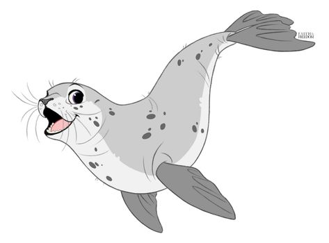 Harbor Seal by faithandfreedom on DeviantArt Sea Dog Drawing, Seal Concept Art, Seal Character Design, Seal Character, Seal Drawing, Tier Tattoo, Harbor Seal, Animal Character, Navy Seal