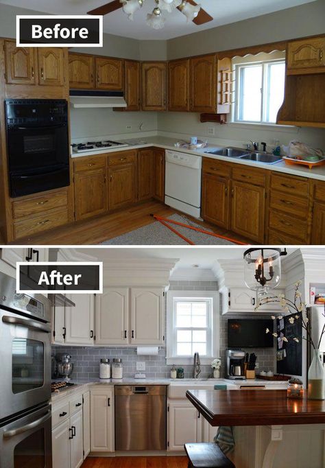 It Took 2+ Years, But My Wife And I Remodeled Our Late 80's Kitchen #countrykitchenideas 80s Kitchen, Kitchen Country, Kitchen Design Diy, Kitchen Remodel Before And After, After Pictures, Kitchen Remodeling Projects, Kitchen Redo, Before And After Pictures, Country House Decor