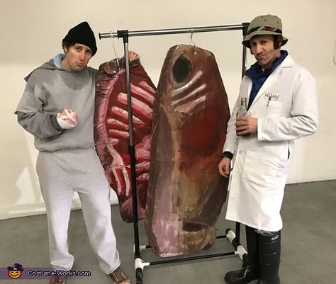 Rocky Balboa and Paulie with The Meat Costume - Halloween Costume Contest Rocky Balboa Costume, Arthur Halloween, Scary Halloween Music, Costume Ideas Diy, Garland Halloween, Costume Works, Scaredy Cat, Halloween Music, Rocky Balboa