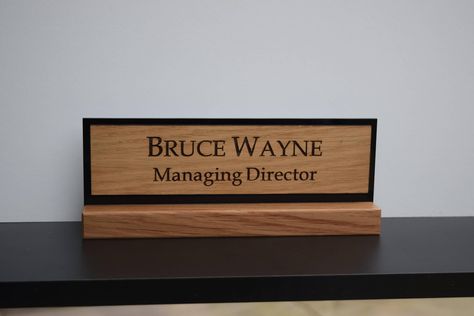 Double Sided Desk, Personalized Desk Name Plate, Office Desk Name Plates, Desk Plates, Name Plate Design, Personalized Desk, Desk Name Plate, Desk Name, Engraved Sign