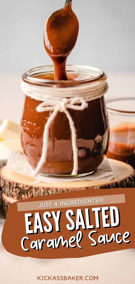 Whiskey Caramel, Easy Salted Caramel, Compound Butters, Homemade Salted Caramel, Caramel Recipes Sauce, Cream Cookies, Salted Caramel Sauce, Fudge Sauce, Caramel Recipes