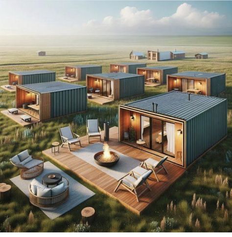 Container Hotel Design Ideas, Shipping Container Resort, Resort Cottages Design, Container Resort, Container Hotel, Decorate For Spring, Modern Mexican Home, Small Barn House, Cottagecore House